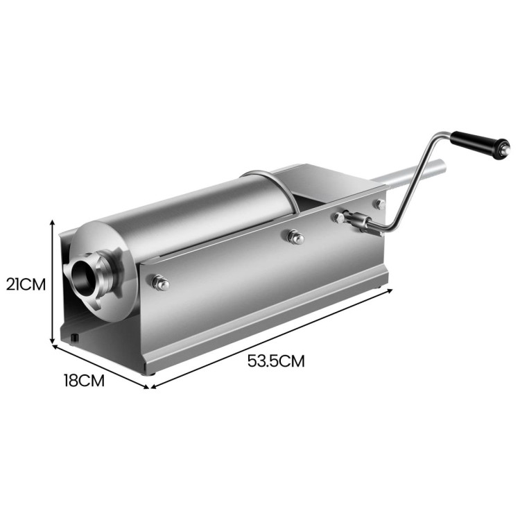 Pronti 5L Stainless Steel Horizontal Sausage Stuffer image 4