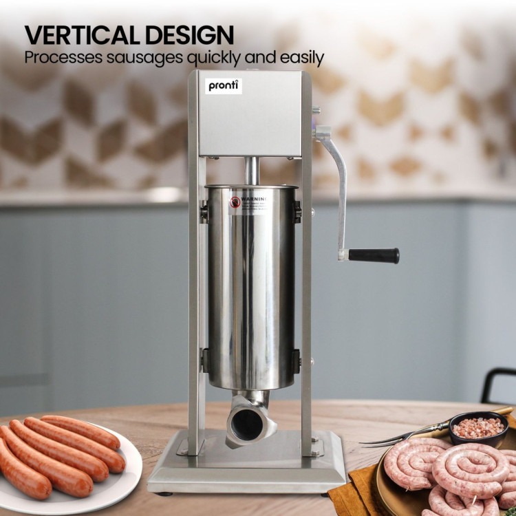 Pronti 5L Stainless Steel Vertical Sausage Stuffer image 7