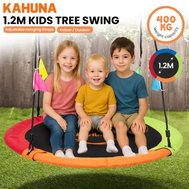 Kahuna Kids 1.2m Tree Saucer Swing Set Round with Hanging Straps 400kg Capacity image 9