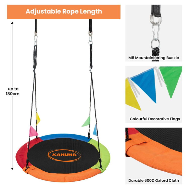Kahuna Kids 1.2m Tree Saucer Swing Set Round with Hanging Straps 400kg Capacity image 6