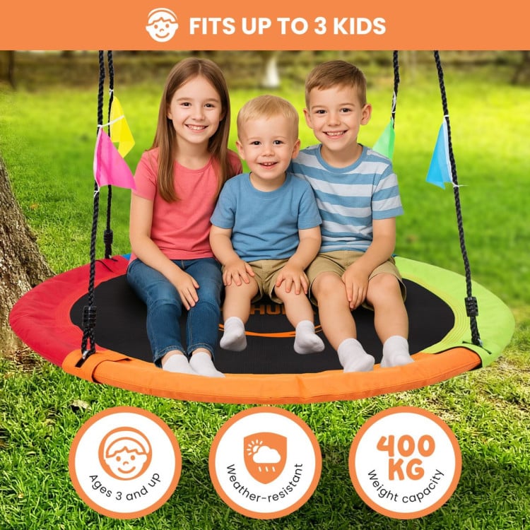 Kahuna Kids 1.2m Tree Saucer Swing Set Round with Hanging Straps 400kg Capacity image 7
