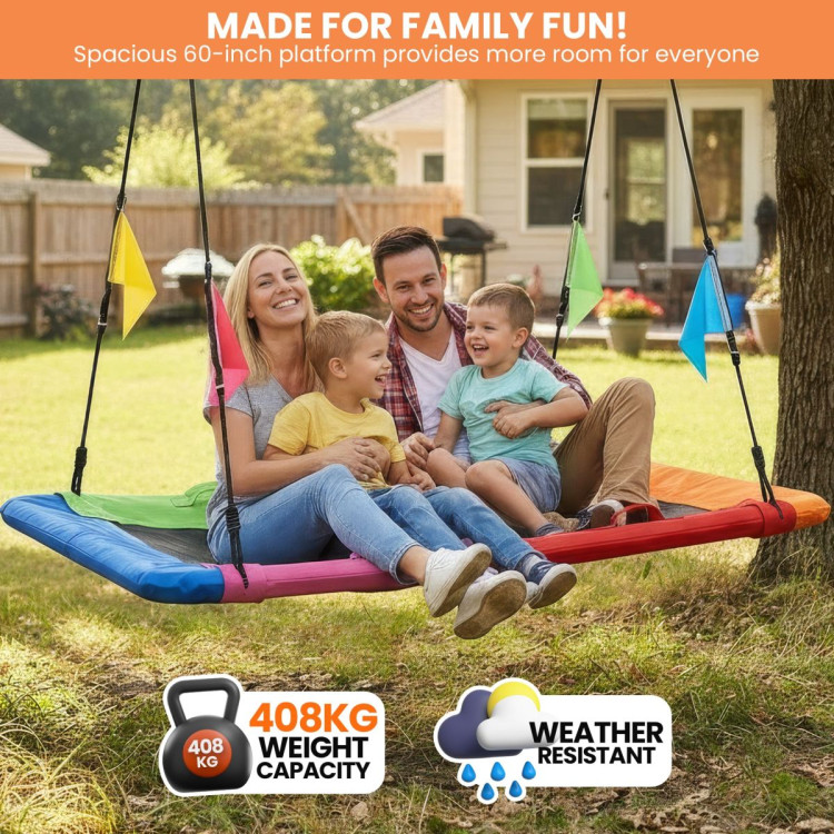 Kahuna 60 Inch Rectangular Tree Swing with Foam Padded Tubes and Accessory Kit image 13
