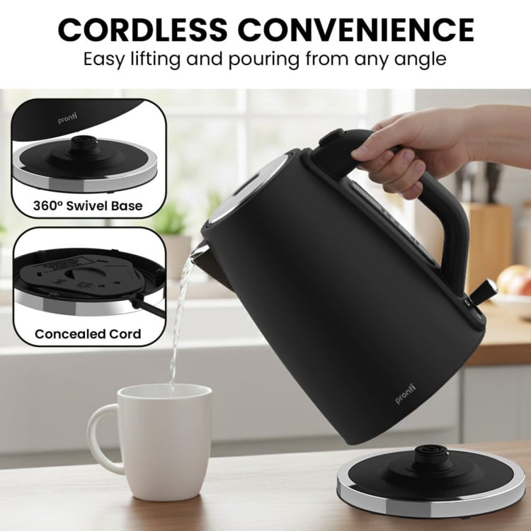 Pronti Breakfast Set with HomeMaid Coffee Machine, Silver Noir Toaster ...