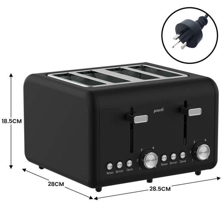 Pronti Breakfast Set with 1.6L Coffee Machine, Silver Noir Toaster & Kettle image 9