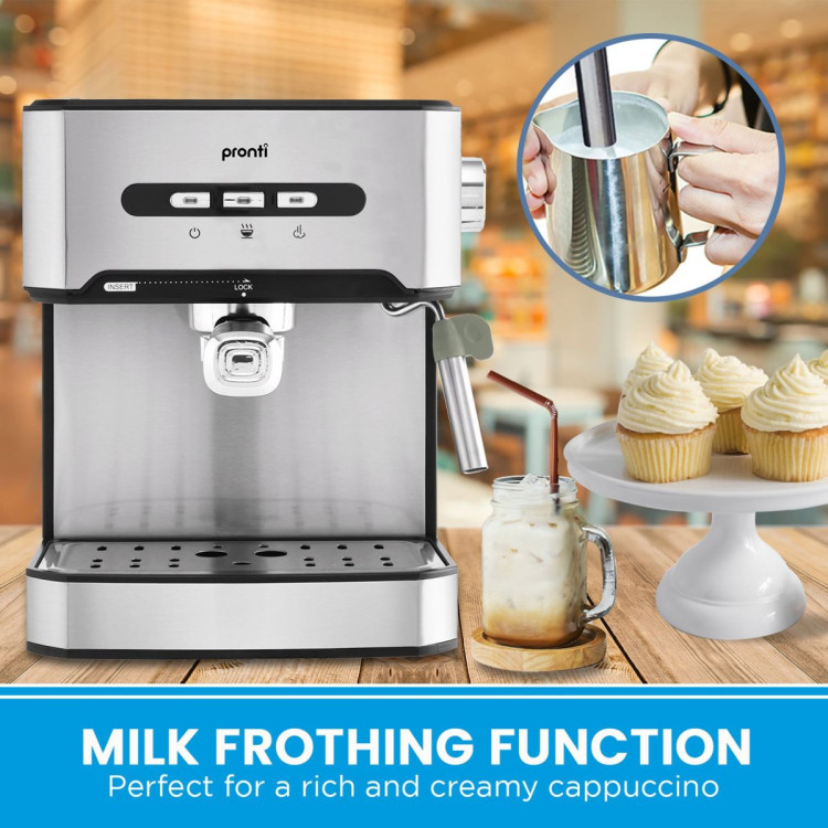 Pronti Breakfast Set with 1.6L Coffee Machine, Silver Noir Toaster & Kettle image 10