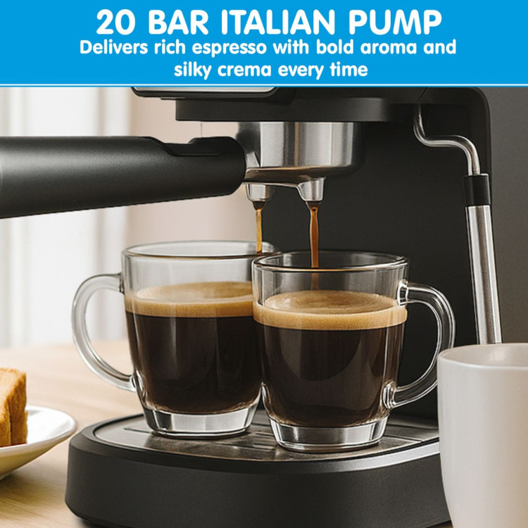 Pronti Breakfast Set with 1.25L Coffee Machine, Silver Noir Toaster & Kettle image 9