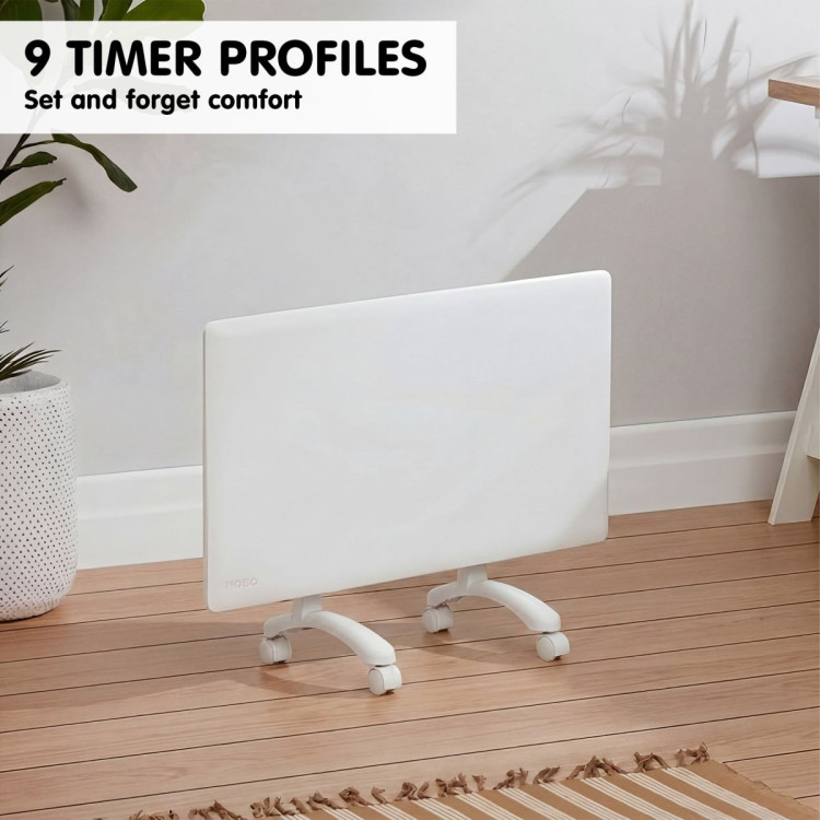 Nobo 1000W Compact Electric Panel Heater with Castors & Wall Mount - Refurbished image 11