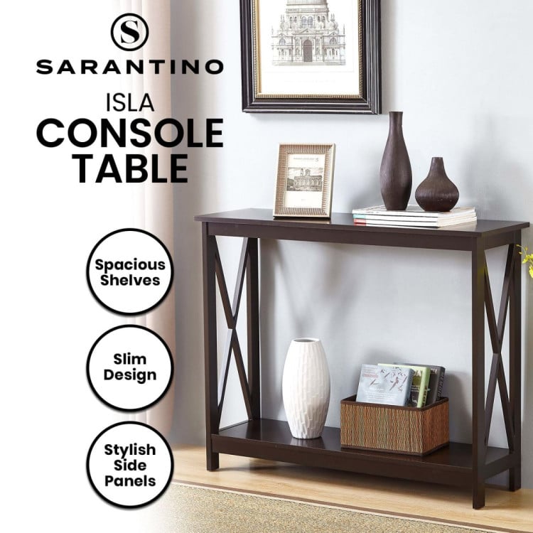 Sarantino Isla X-Frame Console Table - Espresso image 4