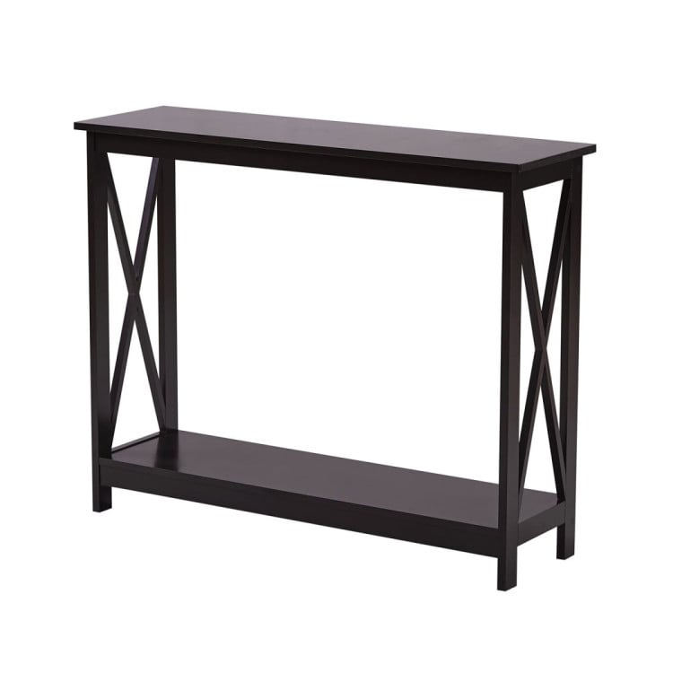 Sarantino Isla X-Frame Console Table - Espresso
