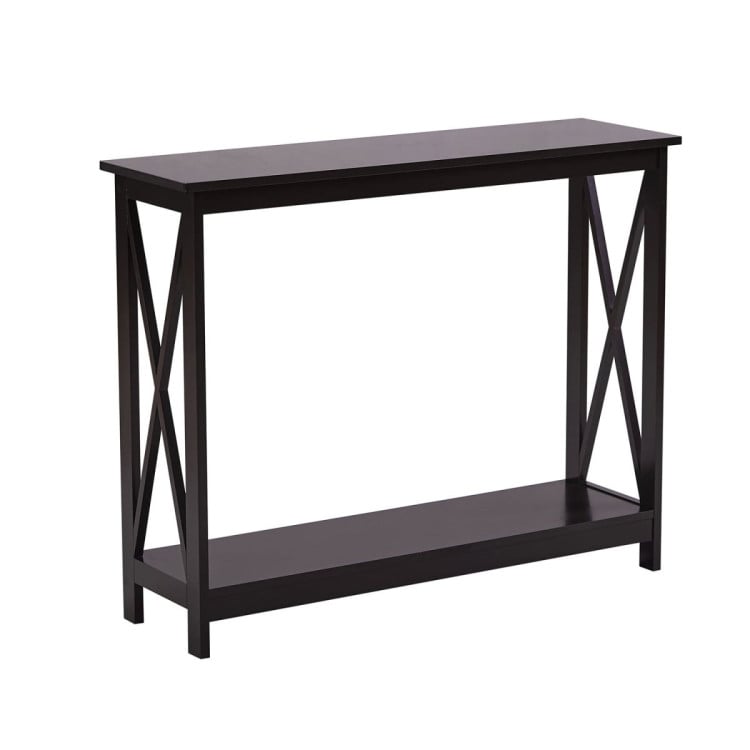 Sarantino Isla X-Frame Console Table - Espresso image 3