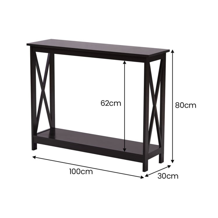 Sarantino Isla X-Frame Console Table - Espresso image 5