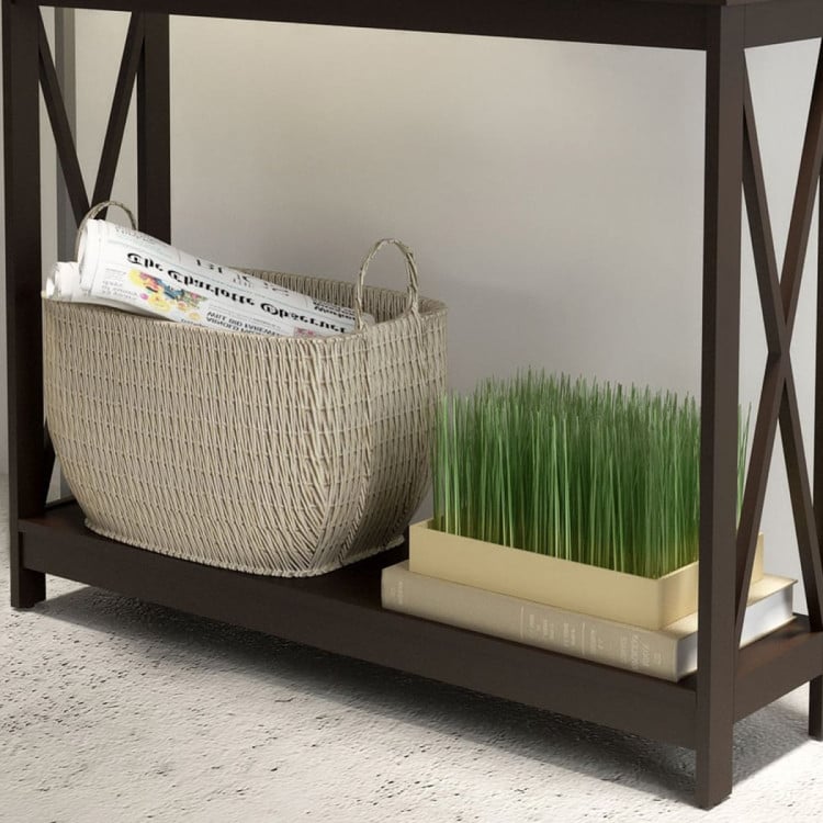 Sarantino Isla X-Frame Console Table - Espresso image 6