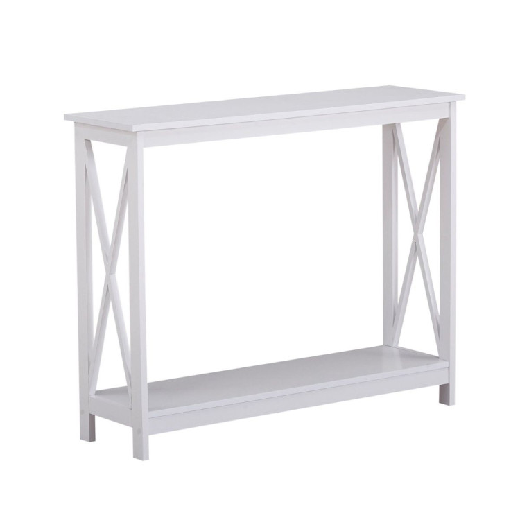Sarantino Isla X-Frame Console Table in White image 3