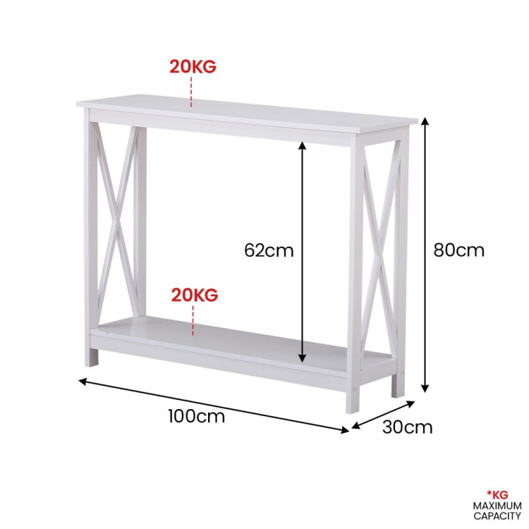 Sarantino Isla X-Frame Console Table in White image 4
