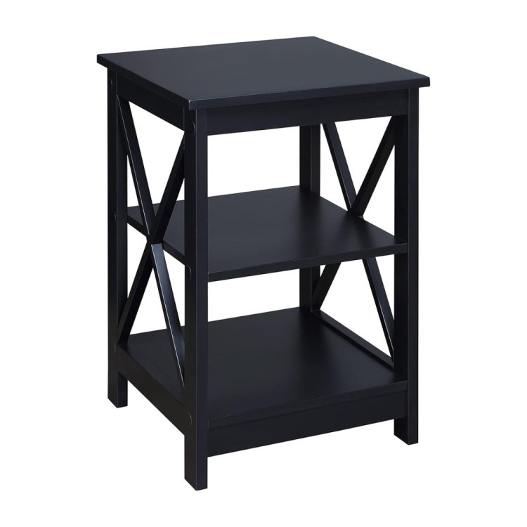 Sarantino Orson 2-Tier Bedside Table - Black