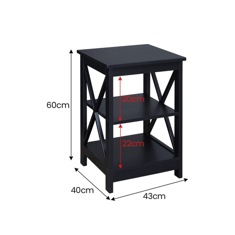 Sarantino Orson 2-Tier Bedside Table - Black image 5