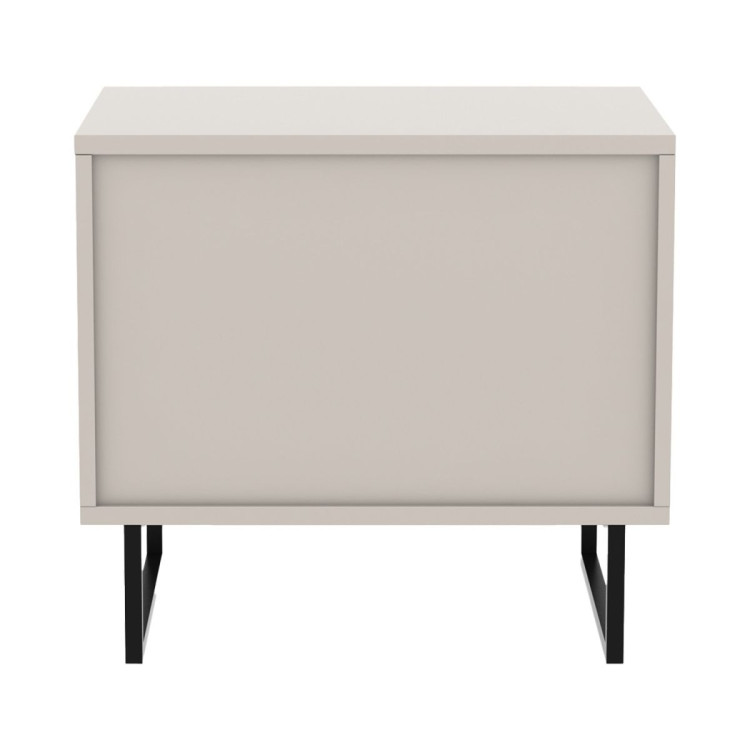 Sarantino Tessa Fluted 2-Drawer Bedside Table - Taupe image 6