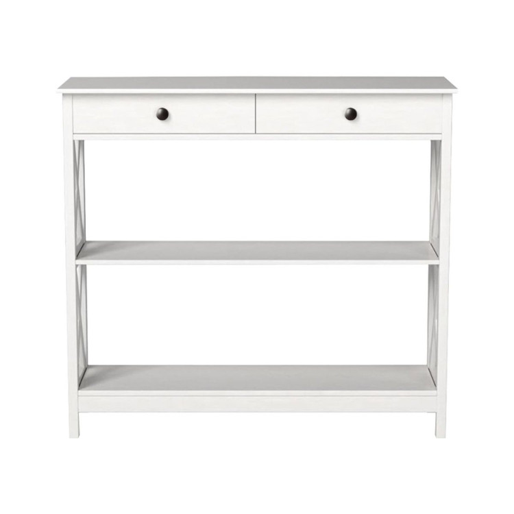 Sarantino Eloise Cross Console Table - White image 3