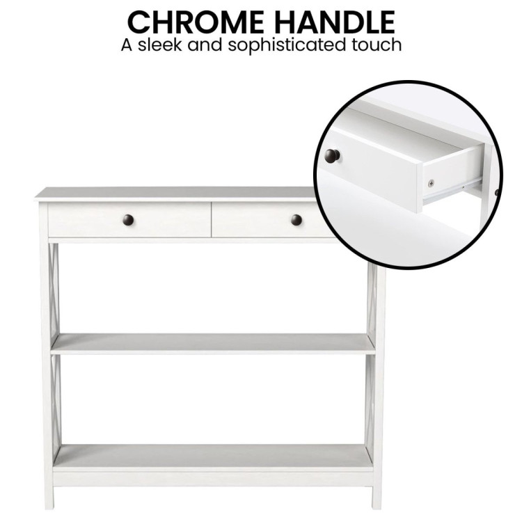 Sarantino Eloise Cross Console Table - White image 8