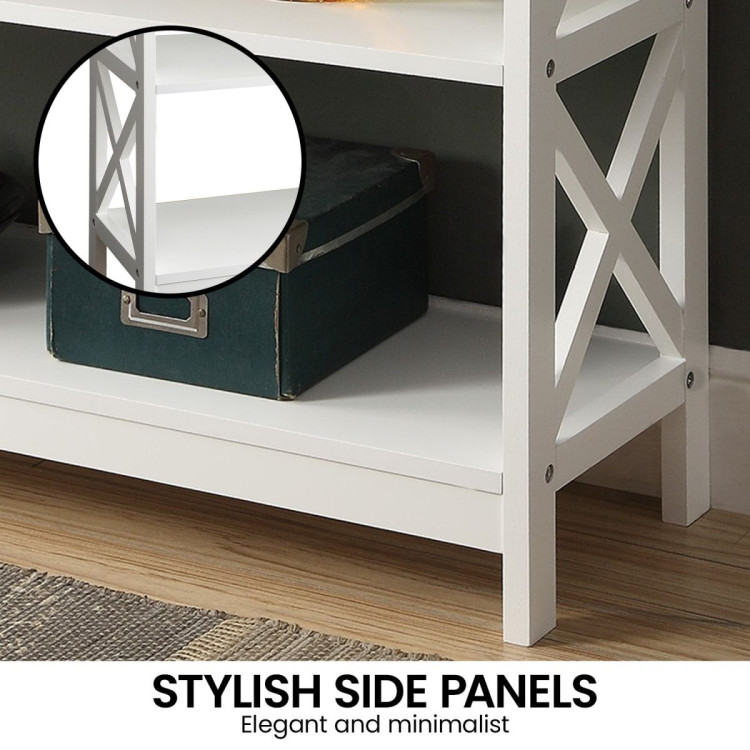 Sarantino Eloise Cross Console Table - White image 9