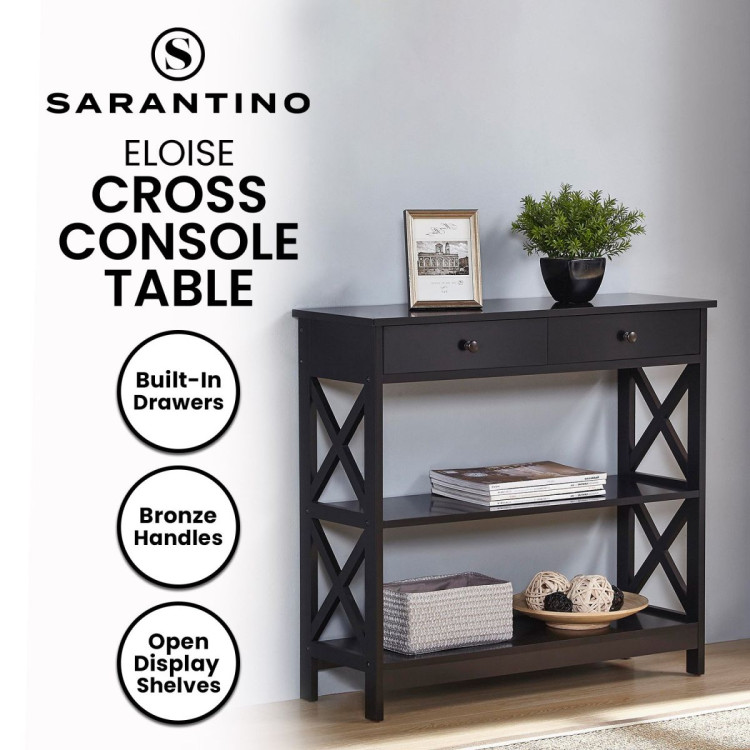 Sarantino Eloise Cross Console Table - Black image 11