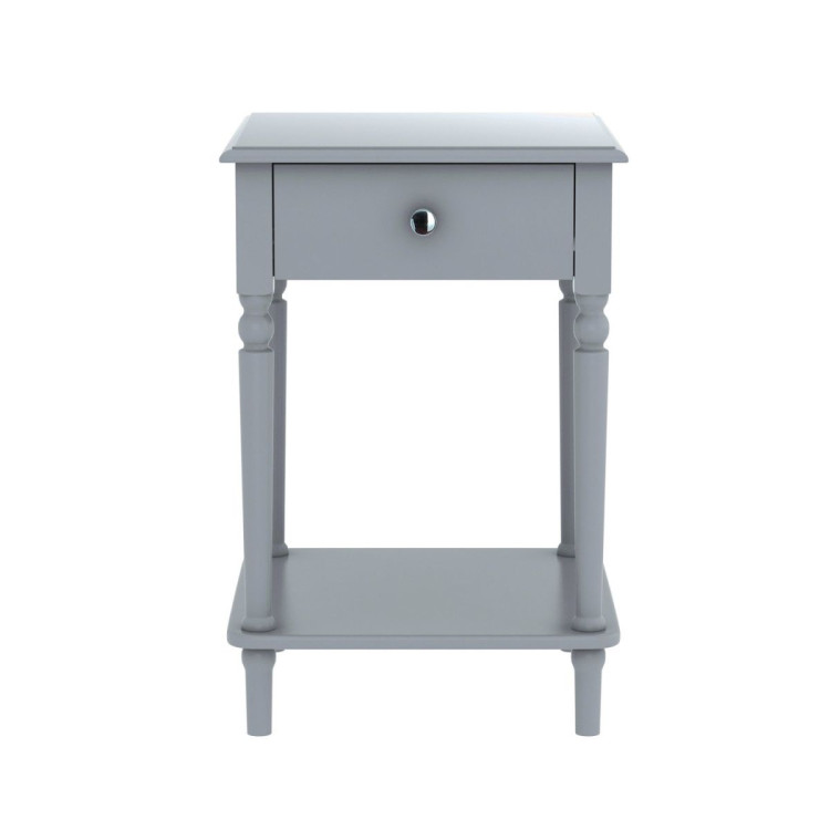 Sarantino Esther Bedside Table with Drawer - Grey image 3