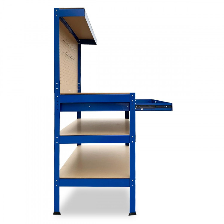 3-Layered Work Bench Garage Storage Table Tool Shop Shelf Blue image 7