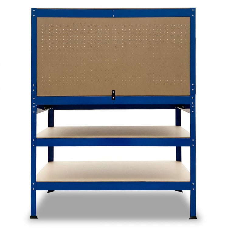 3-Layered Work Bench Garage Storage Table Tool Shop Shelf Blue image 8