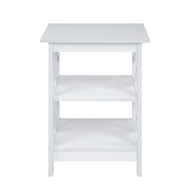 Sarantino Oliver 2-Tier Bedside Table - White image 3