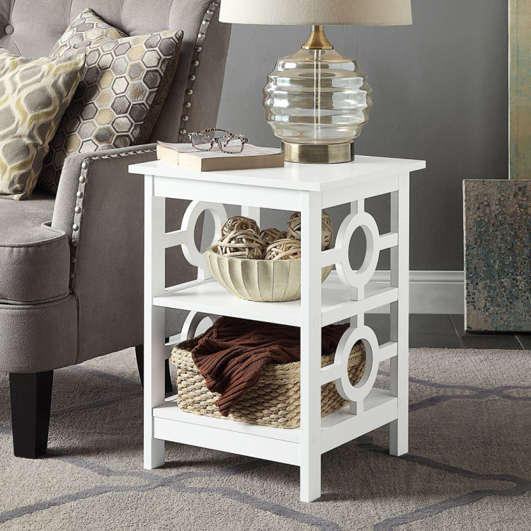 Sarantino Oliver 2-Tier Bedside Table - White image 9