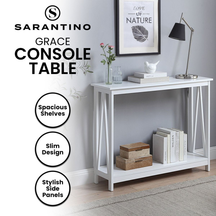 Sarantino Grace A-Frame Console Table - White image 9