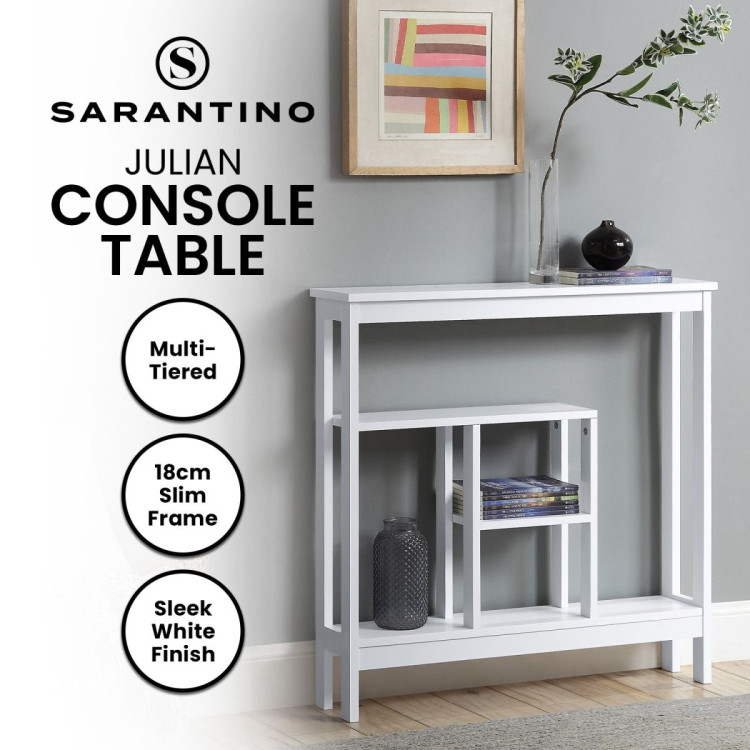Sarantino Julian Console Table in White image 12