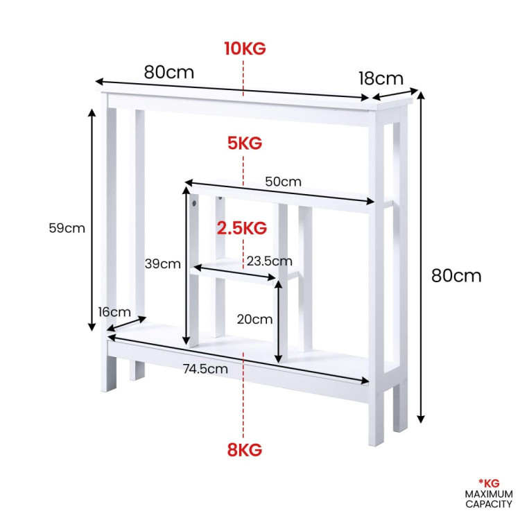 Sarantino Julian Console Table in White image 4