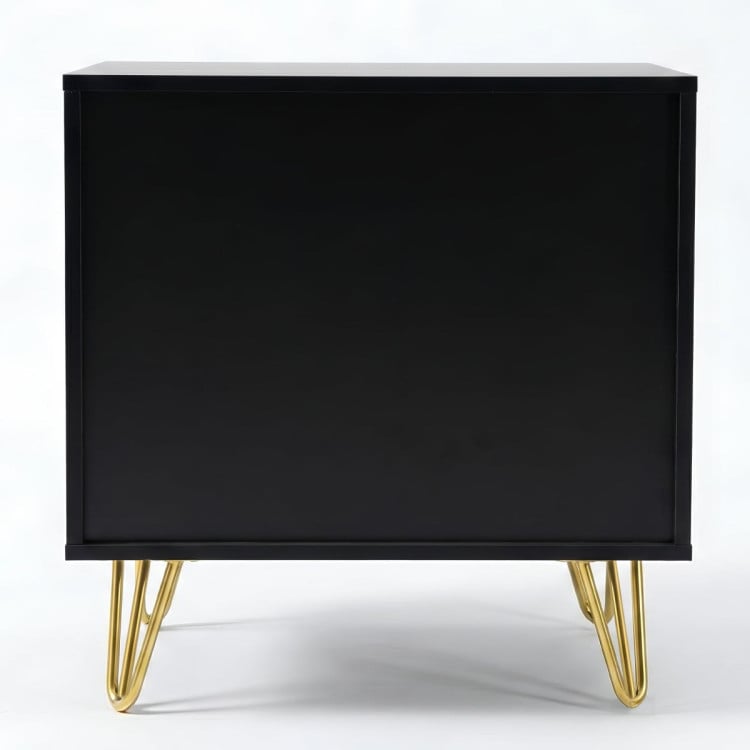 Sarantino Diego Bedside Table Night Stand with 2 Drawers - Black image 10