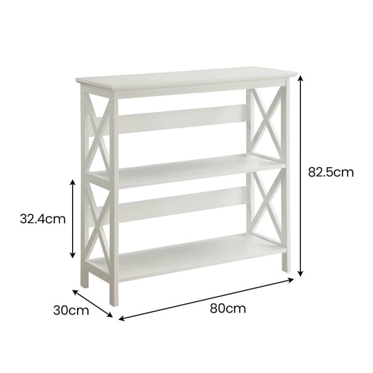 Sarantino Lucas 3-Tier Bookshelf Display Rack in White image 3