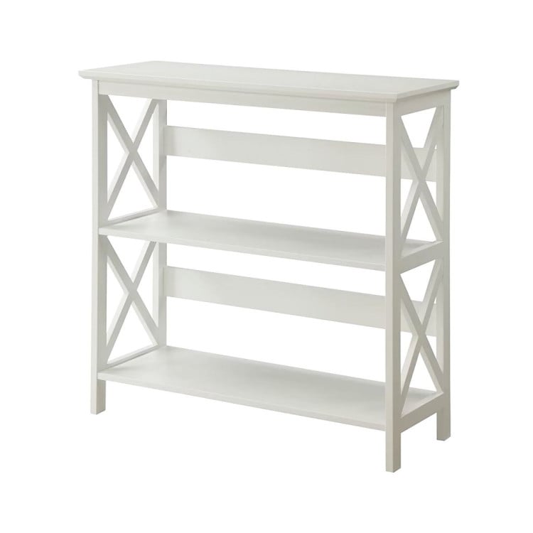 Sarantino Lucas 3-Tier Bookshelf Display Rack in White image 4