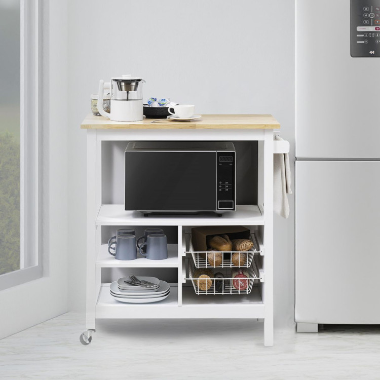 Sarantino Carina Wooden Kitchen Cart Microwave Stand image 9