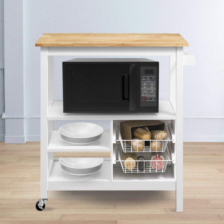 Sarantino Carina Wooden Kitchen Cart Microwave Stand image 8