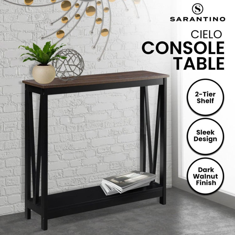 Sarantino Cielo 2-Tier Console Table Dark Walnut image 12