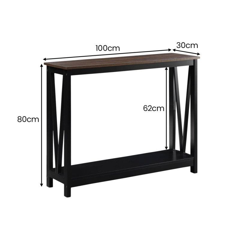 Sarantino Cielo 2-Tier Console Table Dark Walnut image 3
