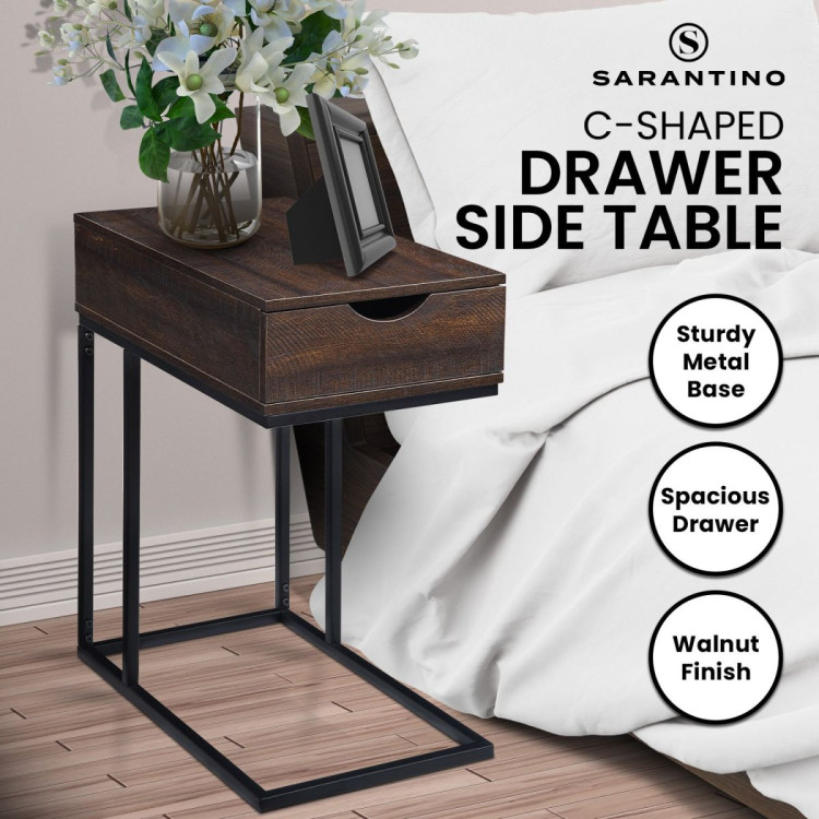 Sarantino C-Shaped Drawer Side Table image 11