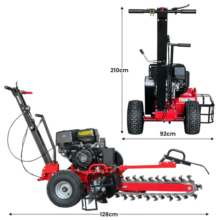 Ducar Trench Digger 457cc 18HP 4-Stroke Key Start, Petrol Trencher Machine image 4