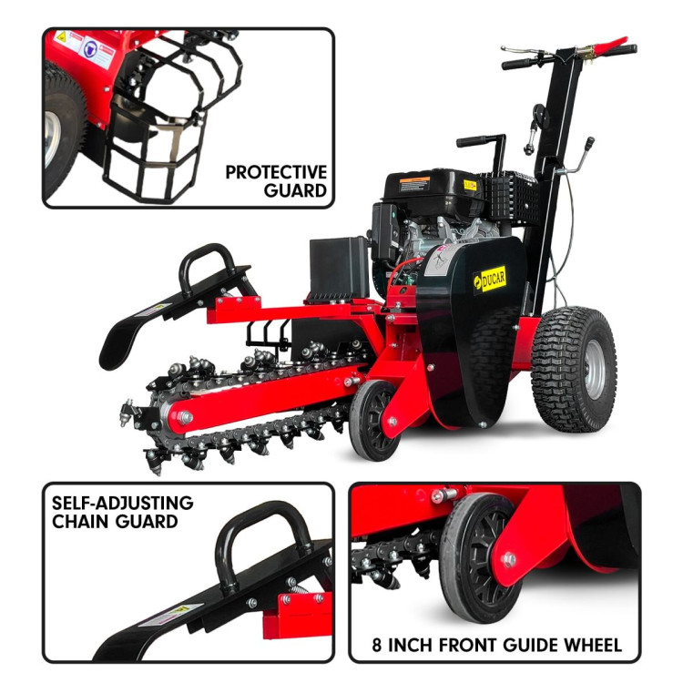 Ducar Trench Digger 457cc 18HP 4-Stroke Key Start, Petrol Trencher Machine image 7