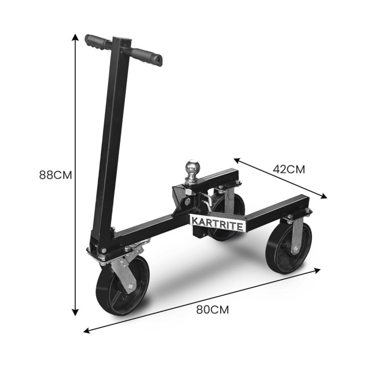 Kartrite Trailer Dolly Adjustable 2-Inch Hitch Ball 1500kg (3500lbs) Tongue Weight Capacity 8 Inch Swivel Wheels Mover image 4