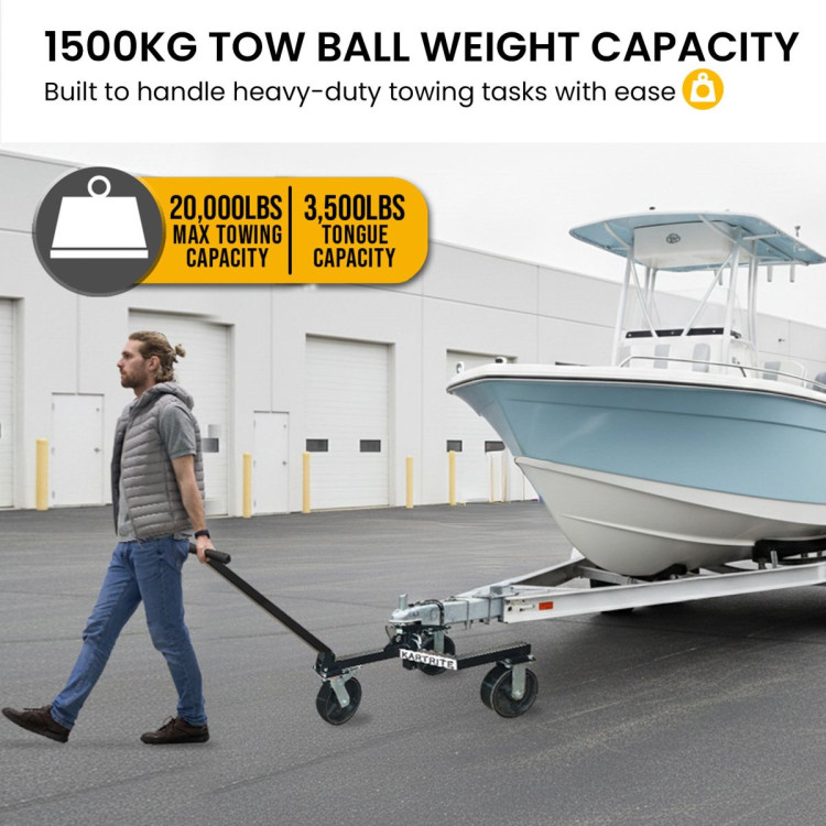 Kartrite Trailer Dolly Adjustable 2-Inch Hitch Ball 1500kg (3500lbs) Tongue Weight Capacity 8 Inch Swivel Wheels Mover image 5
