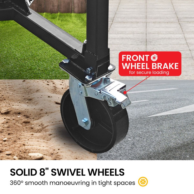 Kartrite Trailer Dolly Adjustable 2-Inch Hitch Ball 1500kg (3500lbs) Tongue Weight Capacity 8 Inch Swivel Wheels Mover image 8