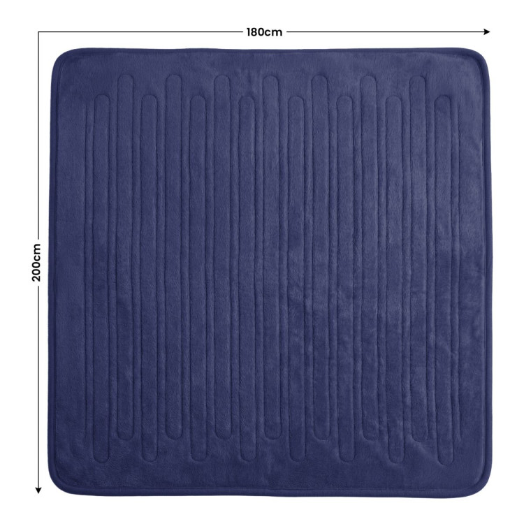 Laura Hill XL Electric Heated Blanket Throw Soft Coral Fleece with 10 Heat Settings - Blue image 3