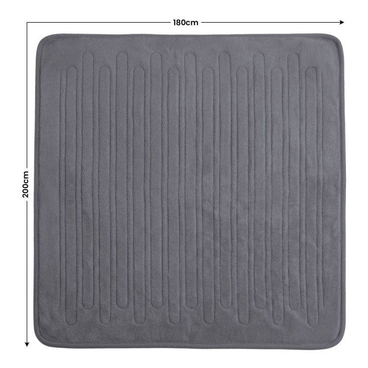 Laura Hill XL Electric Heated Blanket Throw Soft Coral Fleece with 10 Heat Settings - Gray image 3