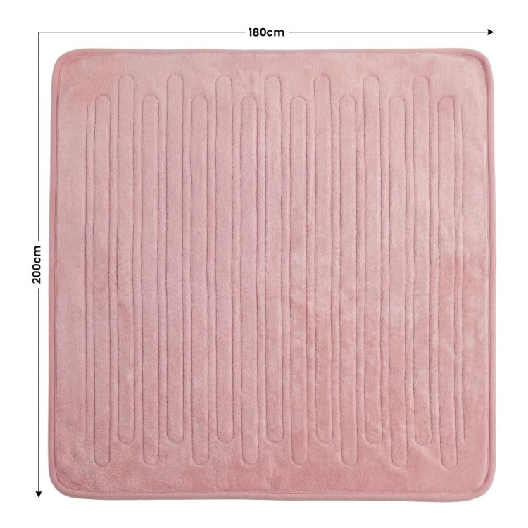 Laura Hill XL Electric Heated Blanket Throw Soft Coral Fleece with 10 Heat Settings - Pink image 3