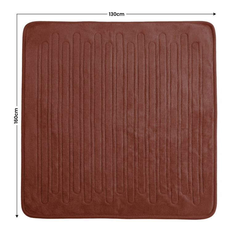 Laura Hill Electric Heated Blanket Throw Soft Coral Fleece w/ 9 Heat Settings - Brown image 3